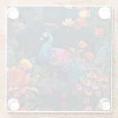 Eleganter Blue und Range Peacock Star Gefüllter Ga Glasuntersetzer (Rückseite)