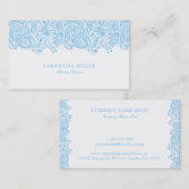 Eleganter Blue und White Paisley Wedding Planner Visitenkarte (Vorne/Hinten)