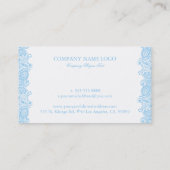 Eleganter Blue und White Paisley Wedding Planner Visitenkarte (Rückseite)