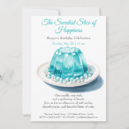 Eleganter Blue Watercolor Cake zum Geburtstag Einl Einladung