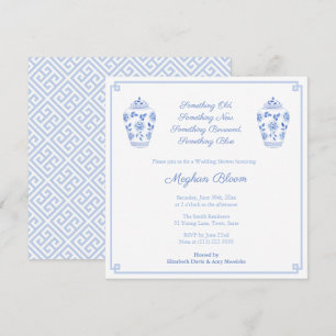 Eleganter Blue Watercolor Polterabend Einladung