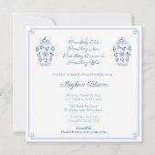 Eleganter Blue Watercolor Polterabend Einladung (Vorderseite)