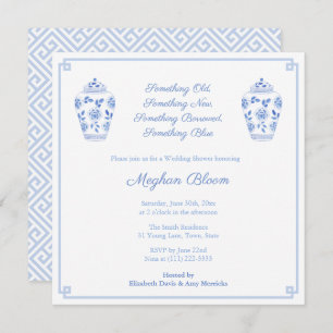 Eleganter Blue Watercolor Polterabend Einladung