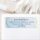 Eleganter Blue Watercolor Splash Gold Frame (Insitu)