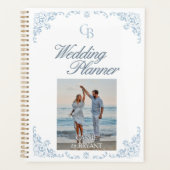Eleganter Blue-White-Chic-Hochzeitsplaner Planer (Vorderseite)