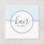 Eleganter Blue White Circle Friseur Quadratische Visitenkarte (Vorderseite)