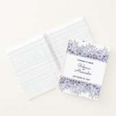 Eleganter Blue White Wedding Planer Notizblock (Innenseite)