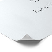 eleganter Blue Wildblume Monogram Wappen Birth Sta Poster (Ecke)