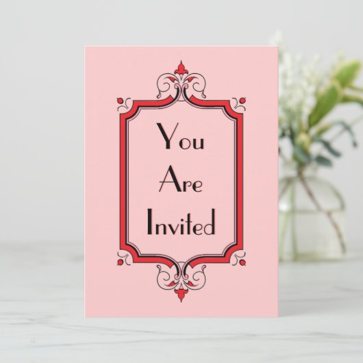 Eleganter Blüh Frame Einladung (Stehend Vorderseite)