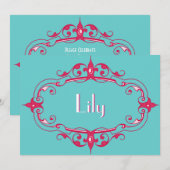 Eleganter Blüh Frame Einladung (Vorne/Hinten)