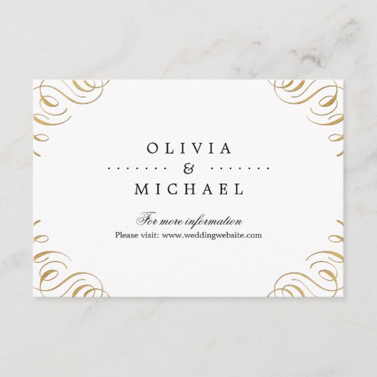 Eleganter blüh-Kalligraphie-Hochzeiteinsatz Begleitkarte (Vorderseite)