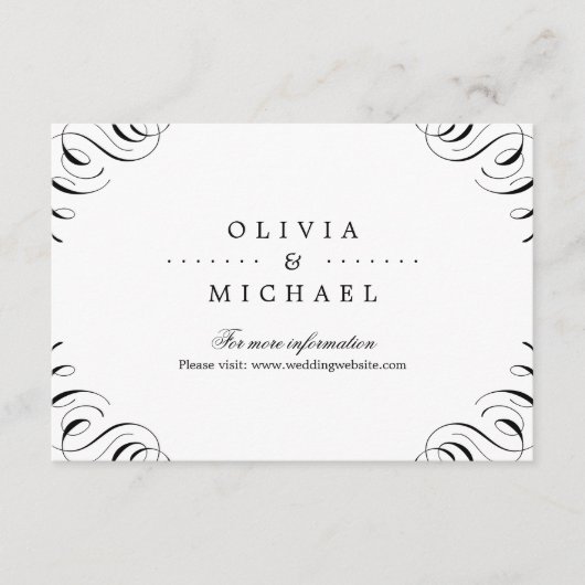 Eleganter blüh-Kalligraphie-Hochzeiteinsatz Begleitkarte (Vorderseite)