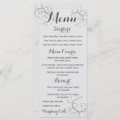 Eleganter Blüh mit Herzenshochzeit Menükarte (Vorne/Hinten)