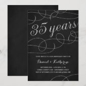 Eleganter Blüh | Party zum 35. Jahrestag Einladung (Vorne/Hinten)