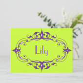 Eleganter Blüh-Rahmen Einladung (Stehend Vorderseite)