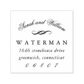 Eleganter Blüh | RÜCKSENDEADRESSE Permastempel (Design)