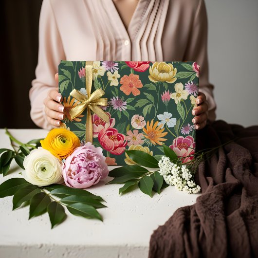 Eleganter blühender botanischer Garten Girly Geschenkpapier