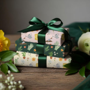 Eleganter blühender botanischer Garten Girly Geschenkpapier Set