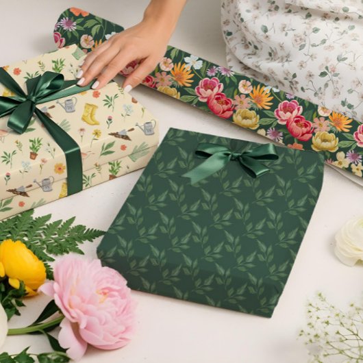 Eleganter blühender botanischer Garten Girly Geschenkpapier Set