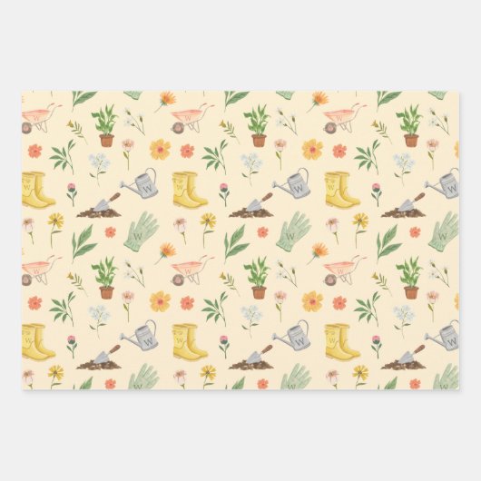 Eleganter blühender botanischer Garten Girly Geschenkpapier Set (Vorderseite)