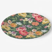 Eleganter blühender botanischer Garten Girly Pappteller (Schrägansicht)