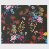 Eleganter blühender Garten mit Blumen und Schmette Geschenkpapier (Flach)