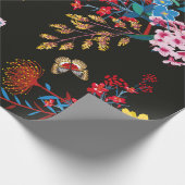 Eleganter blühender Garten mit Blumen und Schmette Geschenkpapier (Ecke)