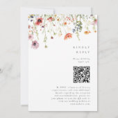 Eleganter Blumen-Garten-QR-Code-Hochzeit Einladung (Rückseite)