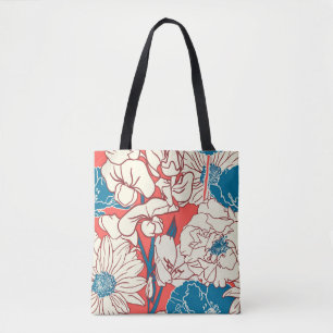 Eleganter Blumen Garten: Vintage Nahtloses Design Tasche