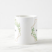 Eleganter Blumen-Grau-Individuelle Name Kaffeetasse (Mittel)