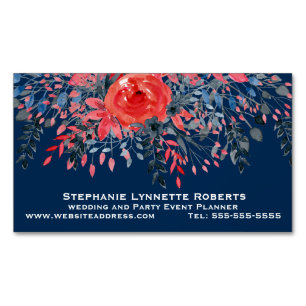 Eleganter Blumen- Hochzeits-Eventplaner Magnetische Visitenkarte