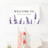 Eleganter Blumen-Lavendel Baby-Dusche Begrüßung Banner (Insitu)