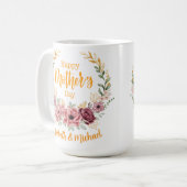 Eleganter Blumen-Muttertags-Personalisierter Beche Kaffeetasse (Vorderseite Links)