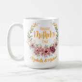 Eleganter Blumen-Muttertags-Personalisierter Beche Kaffeetasse (Links)