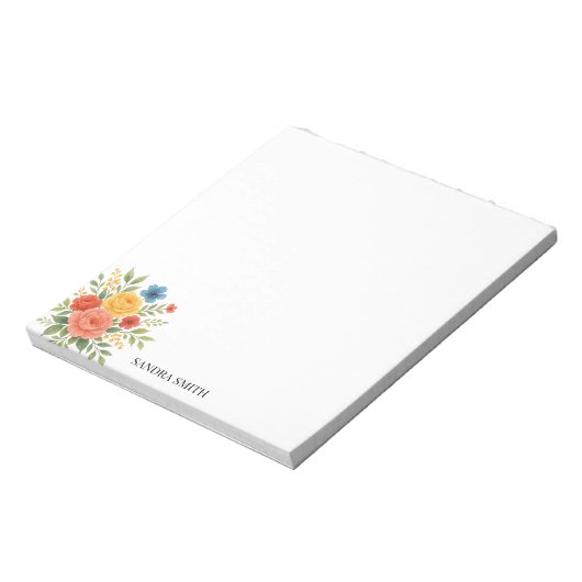 Eleganter Blumen Notizblock (Rotiert)