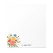 Eleganter Blumen Notizblock (Vorderseite)
