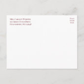 Eleganter Blumen Peony Burgundy Junggeselinnen-Abs Einladungspostkarte (Rückseite)