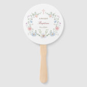 Eleganter Blumen-Rahmen-Taufe Handfan Fächer (Rückseite)