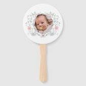 Eleganter Blumen-Rahmen-Taufe Handfan Fächer (Vorderseite)