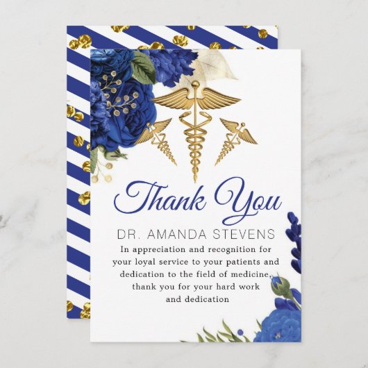 Eleganter Blumenarzt Dankeschön-Karte Dankeskarte (Vorne/Hinten)