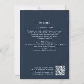 Eleganter Blumenblauer QR-Code für Hochzeiten Einladung (Rückseite)