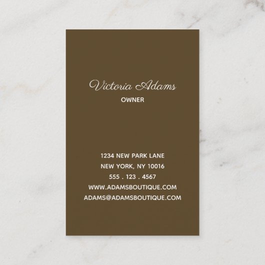 Eleganter Blumenblumenstrauß - Vintage Visitenkarte (Rückseite)