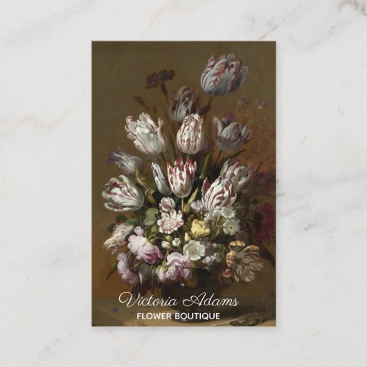 Eleganter Blumenblumenstrauß - Vintage Visitenkarte (Vorderseite)