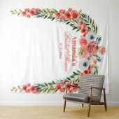 Eleganter Blumenbogen Brautparty Foto Hintergrund Wandteppich (Beispiel (Horizontal))