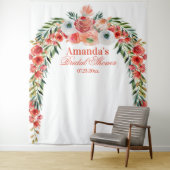 Eleganter Blumenbogen Brautparty Foto Hintergrund Wandteppich (Beispiel)