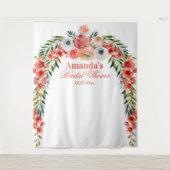 Eleganter Blumenbogen Brautparty Foto Hintergrund Wandteppich (Vorderseite)