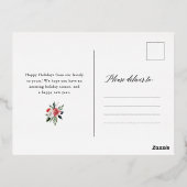 Eleganter Blumenbogen und Foto Folien Feiertagspostkarte (Rückseite)