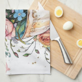 Eleganter Blumenboho Geschirrtuch (Viertel Falte)