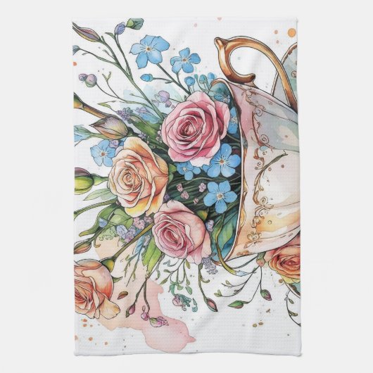 Eleganter Blumenboho Geschirrtuch (Vertikal)