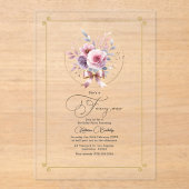 Eleganter Blumenbow "Extravagant One" Erster Gebur Acryleinladungen (Vorderseite)